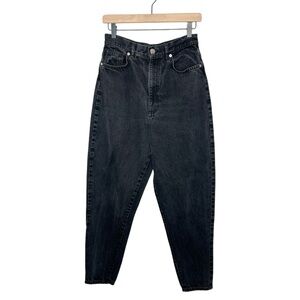 ASOS Denim Womens High Rise Tapered‎ Straight Leg Mom Jeans Black 28